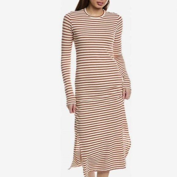 Electric & Rose Skyler Anthropologie Women's Dress Ivory‎ Amber Stripe NEW Small - Picture 1 of 7